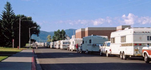 A street full of caravans